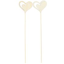 kohteita Koristeellinen sydämiä punainen valkoinen puinen koristelu 7,5×6,5cm 12 kpl