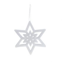 Koristeellinen tähti valkoinen, lunta 28cm L40cm 1kpl