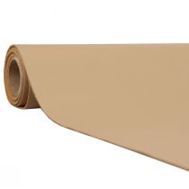 Keinonahka beige koristeellinen kangas nahkainen pöytäjalka 33cm×1,35m