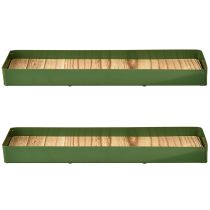 kohteita Koristeellinen tarjotin metallinen puu metallinen tarjotin vihreä 35,5 × 11 × 3 cm 2 kpl