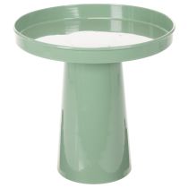 kohteita Koristeellinen metallilautanen, vihreä, pyöreä jalusta, kukka-asetelmien tarjotin, 20 cm