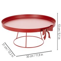 kohteita Koristeellinen tarjotin jalustalla, metallirusetilla, 30 cm, 2-osainen setti