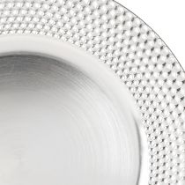 kohteita Koristelautanen pyöreä muovinen koristelautanen hopea Ø33cm