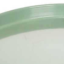 kohteita Pyöreä vihreä koristelautanen jalustalla pöytäasetelmaan, 30 cm