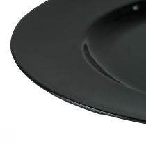 kohteita Koristeellinen lautanen musta litteä kiiltävä muovi Ø28cm korkeus 2cm