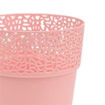 Koristeellinen ruukku muovinen vaaleanpunainen Ø13cm K13,5cm 1kpl