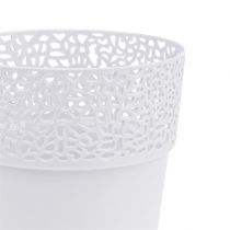 Koristeellinen ruukku muovia valkoinen Ø13cm K13,5cm 1kpl.