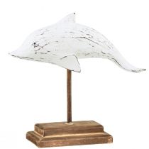 kohteita Delfiinikoristeet Albasia Meripuukoristeet valkoinen 28×6,5×26cm