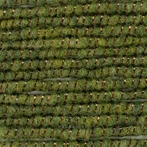 kohteita Vihreä villanyöri kultaisella langalla, 5 m x 5 mm langalla, koristeluun ja askarteluun