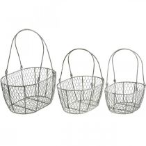 kohteita Lankakori, pääsiäiskori, koristekori metalli L32/28,5/25cm 3 kpl sarja