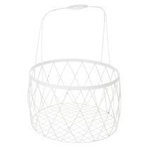 kohteita Lankakori kahvalla, valkoinen metalli, Ø25/30/35cm, 3 kpl setti
