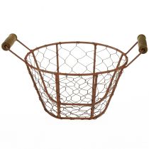kohteita Metallikori kahvalla, ruostekoristeinen, Ø18cm