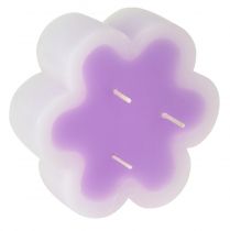 kohteita Kolmilankainen kynttilä kukkakynttilänä violetti valkoinen Ø11,5cm H4cm