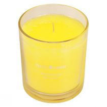 Tuoksukynttilä lasisessa kesätuoksussa Frangipani Yellow H8cm
