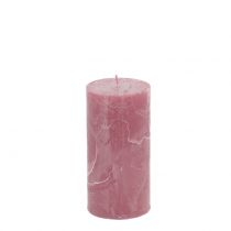 Yksiväriset kynttilät antiikki pinkki 50x100mm 4kpl