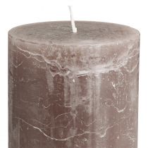 kohteita Yksiväriset ruskeat pylväskynttilät, 85x120 mm, 2 kpl:n setti, pitkäkestoiset, koristeelliset