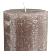 kohteita Suuret ruskeat pylväskynttilät, yksivärinen savunruskea, maalaismainen muotoilu, 100 tunnin paloaika, elegantti koristelu, 2 kpl:n setti, 85x200 mm