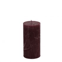 Yksiväriset kynttilät viininpunaiset 50x100mm 4kpl