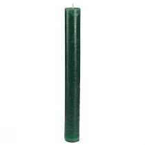 kohteita Yksiväriset kynttilät tummanvihreät sauvakynttilät 34x300mm 4 kpl