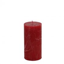 kohteita Yksiväriset kynttilät tummanpunaiset 50x100mm 4kpl