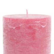 Yksiväriset kynttilät pinkki 85x150mm 2kpl