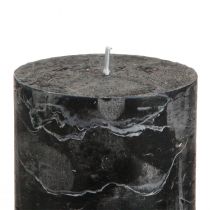 kohteita Mustat pylväskynttilät 70 × 80 mm, 4 kpl:n setti - Elegantit koristekynttilät adventtiseppeleisiin ja halloweeniin