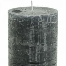 Yksiväriset kynttilät antrasiitti pylväikynttilät 70×120mm 4kpl