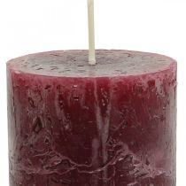 kohteita Yksiväriset kynttilät Burgundy Rustic Safe kynttilä 110×60mm 4 kpl