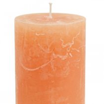 Yksiväriset kynttilät Oranssi Persikka pilarikynttilät 60×100mm 4kpl