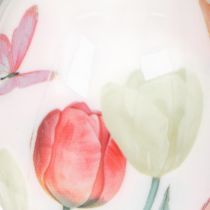 kohteita Pääsiäismunakoriste, tulppaaniaihe ripustusnauhalla ja kevätkoristeena, 6 cm, 12 kpl