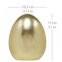 Kultainen koristemuna, koriste pääsiäiseksi, keraaminen muna H13cm Ø10,5cm 2kpl