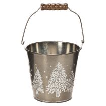 kohteita Koristeellinen ämpäri kuusilla ja puisella kahvalla, 13 cm