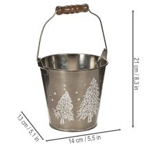 kohteita Koristeellinen ämpäri kuusilla ja puisella kahvalla, 13 cm