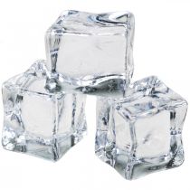 Keinotekoiset jääpalat koristejää läpinäkyvä 2,5×3×2,5cm 12kpl