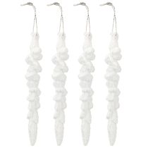 kohteita Jääpuikkokoriste, lumipeitteinen joulukuusenkoriste, 14 cm, 4 kpl