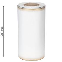 kohteita Elegantti moiré-seppelenauha, 200 mm valkoinen kultahelmireunuksella ja erikoisviimeistelyllä, 25 m - Täydellinen koristeluun ja juhliin