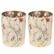 kohteita Elegantti kukka-aiheinen kynttilänjalka harmoniseen huoneen sisustukseen, 12,5 cm, 2 kpl
