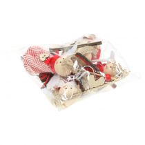 kohteita Enkeli koristeena 15cm punainen, valkoinen 4 kpl