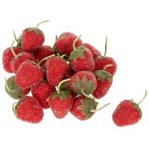 kohteita Keinotekoisia mansikkakoristeita tyylikkäisiin sisustuksiin ja juhliin, 4 cm, 24 kpl