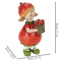 kohteita Mansikkatyttö-koristehahmo kesäkoristeeseen, söpö patsas olohuoneeseen ja parvekkeelle, 18 cm