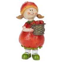 kohteita Mansikkatyttö-koristehahmo kesäkoristeeseen, söpö patsas olohuoneeseen ja parvekkeelle, 18 cm