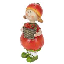 kohteita Mansikkatyttö-koristehahmo kesäkoristeeseen, söpö patsas olohuoneeseen ja parvekkeelle, 18 cm
