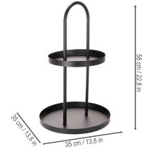 kohteita Metallinen kaksikerroksinen pyöreä koristetarjotin 58cm