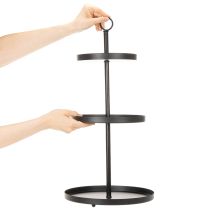 kohteita Kolmikerroksinen metallinen pyöreä tarjoilualusta monikerroksiseen pöytäkoristeeseen, 61 cm