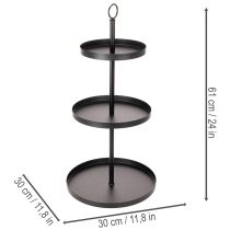 kohteita Kolmikerroksinen metallinen pyöreä tarjoilualusta monikerroksiseen pöytäkoristeeseen, 61 cm