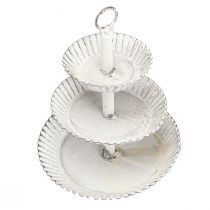 kohteita Metallinen 3-kerroksinen tarjotin, valkoinen, korkeus 23 cm