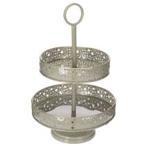 kohteita Koristeellinen kerrostettu tarjoilualusta kahvalla, tähtiaihe, kaksikerroksinen, 49 cm