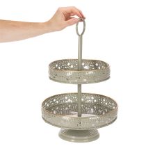 kohteita Koristeellinen kerrostettu tarjoilualusta kahvalla, tähtiaihe, kaksikerroksinen, 49 cm