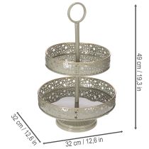 kohteita Koristeellinen kerrostettu tarjoilualusta kahvalla, tähtiaihe, kaksikerroksinen, 49 cm