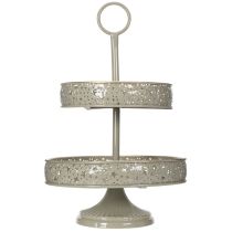 kohteita Koristeellinen kerrostettu tarjoilualusta kahvalla, tähtiaihe, kaksikerroksinen, 49 cm